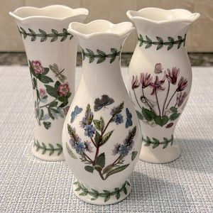 Portmeirion Botanic Garden, Set of 3 Bud Vases - 5” x 2.5” each